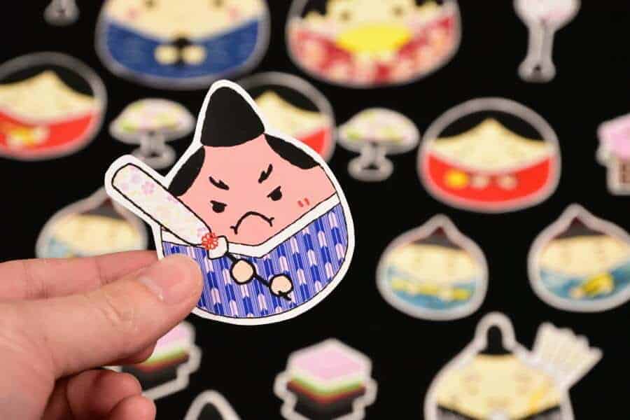 無料ダウンロード型紙のひなまつりのイラスト