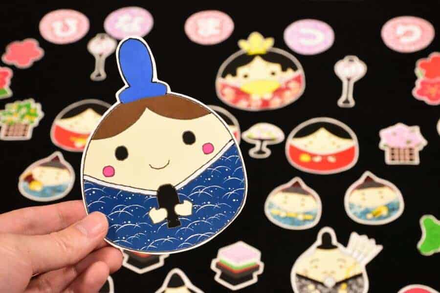 無料ダウンロード型紙のひなまつりのお内裏様イラスト