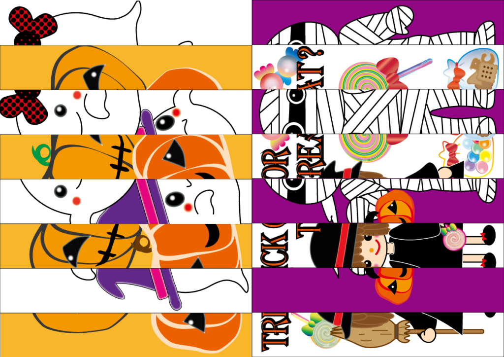 無料型紙ダウンロード】ハロウィン由来パネルシアター／ペープサート／紙皿シアター／壁面イラスト おうち教材の森